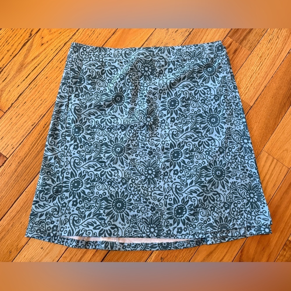 Rip Skirt Hawaii Blue Floral Hook & Loop Wrap Skirt Pockets Women’s Size M
